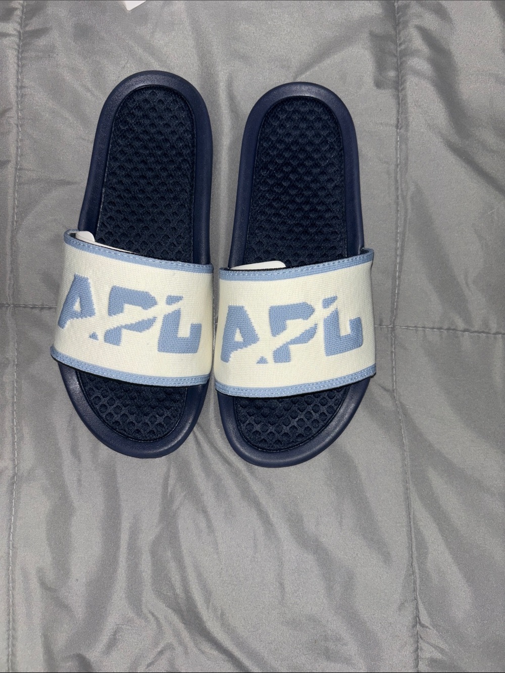 APL Men’s Navy & Light Blue Slide Sandals with Graphic Strap